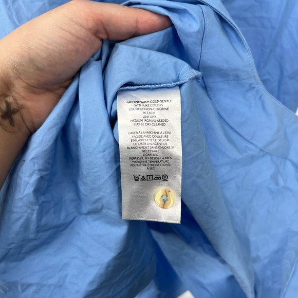 Maeve by Anthropologie Blue The Soren Long-Sleeve Midi Shirt Dress - Picture 10 of 11